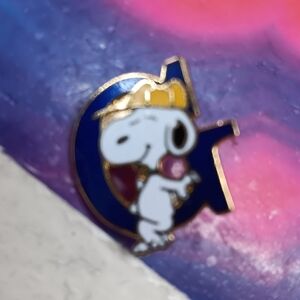 Blue and White G Snoopy Enamel Pin